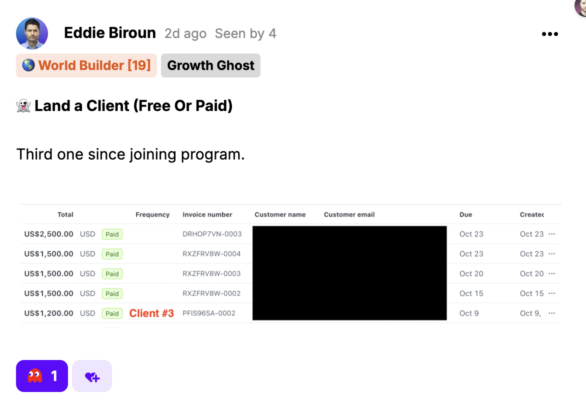 Eddie Biroun — client #3